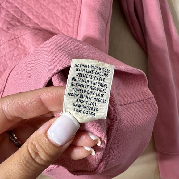 L.L. Bean Women's Quilted Quarter-Zip Pullover Pink Size Small - Picture 8 of 10